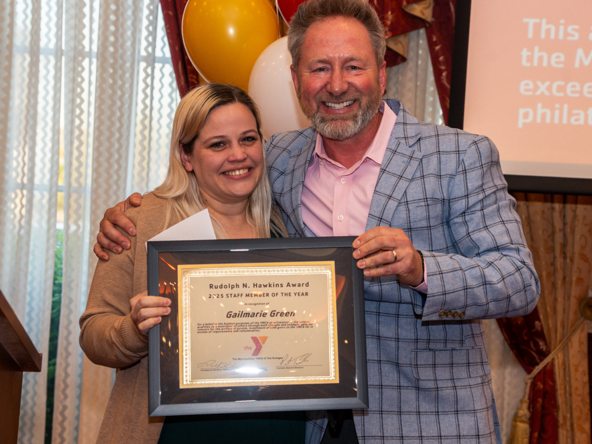 Gailmarie Green, left, with James Goodger, District Executive Director at South Mountain YMCA