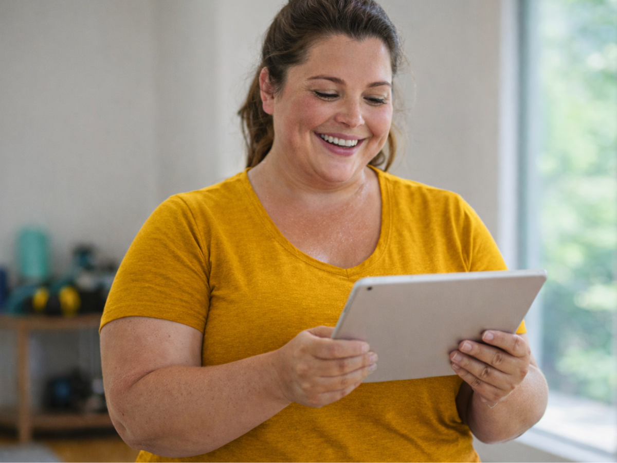 Woman using a tablet