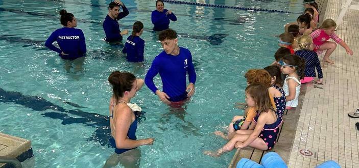 YMCA staff with Safety Around Water participants