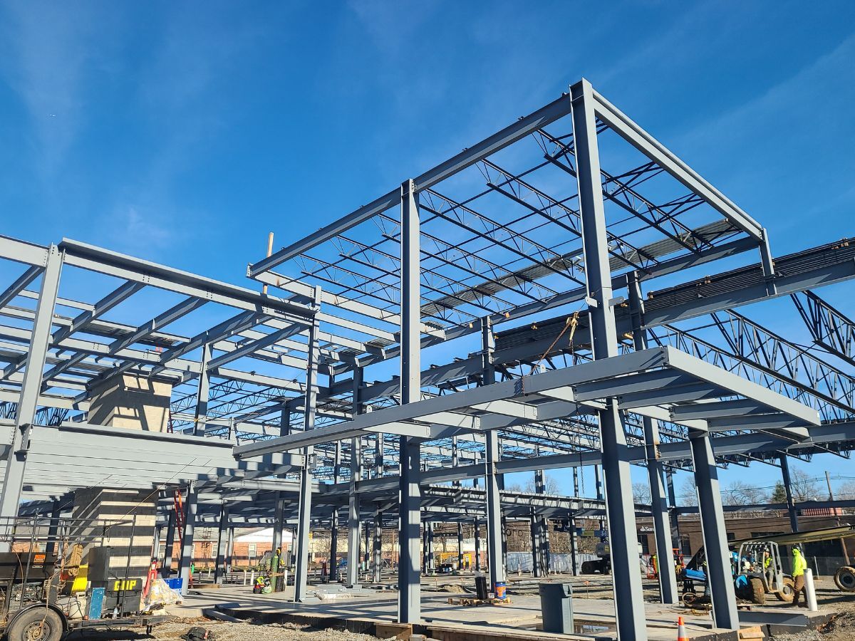 Steel Framework Complete - Concrete Floors Next